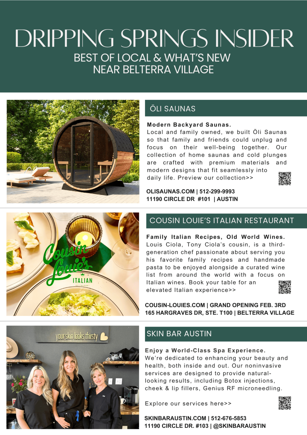 Direct mail marketing services for Belterra Village Dripping Springs